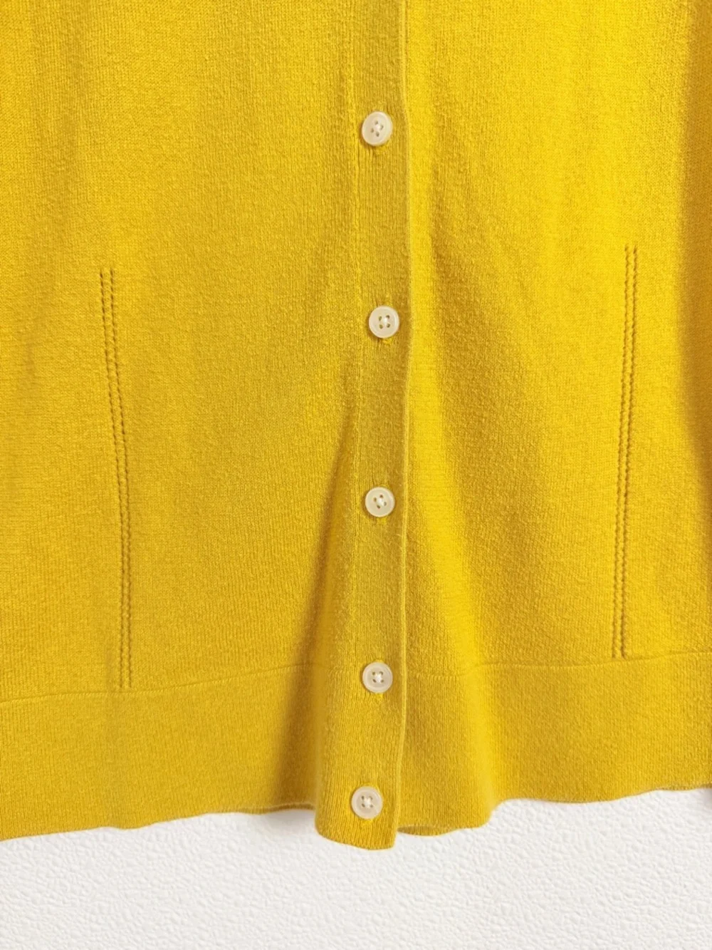 Banana Republic Mustard Cardigan Size Small Cashmere Blend Button Front - Picture 7 of 16